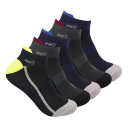 One8 Men Pack Of 5 Patterned  Cotton Ankle-Length Socks-10
