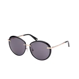 WEB EYEWEAR Unisex Round Sunglasses with UV Protected Lens WE0297 57 01B-image-6