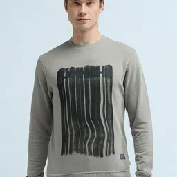 Flying Machine Men Abstract Printed Round Neck Cotton Pullover Sweatshirt-picture-57