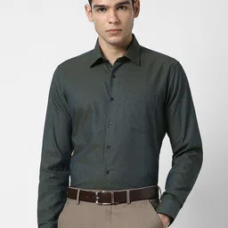 Van Heusen Textured Spread Collar Slim Fit Opaque Cotton Shirt-image-43