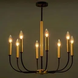 Modern Gold&Black Chandelier,8 Light Farmhouse & Dining Room Kitchen Living Room Chandelier Ceiling Lamp-picture-26