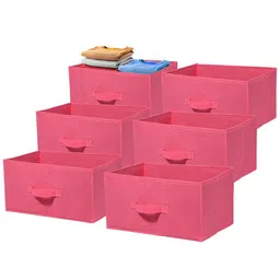 Kuber Industries Pink Set of 6 Regular Drawer Organiser Organisers-38