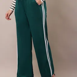 Bright Nex Women Striped Relaxed Straight Leg Trousers-image-84