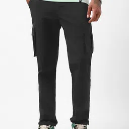 Bewakoof Men Relaxed Straight Fit Cargos Trousers-image-121