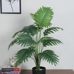 ARICK DECOR Green 1 Pieces Palm Artificial Plant With Pot-14