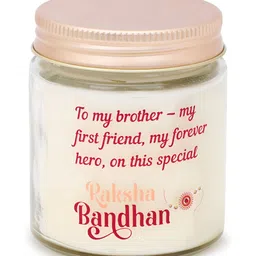 Akaar Off White & Red Lavender Scented Jar Candle To Celebrate The Bond Of Rakhi-4
