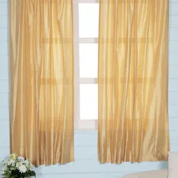Soumya Beige Set of 2 Sheer Window Curtain-31