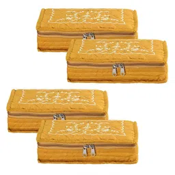Kuber Industries Yellow 4 Pieces Self Design Jewellery Organisers-image-87