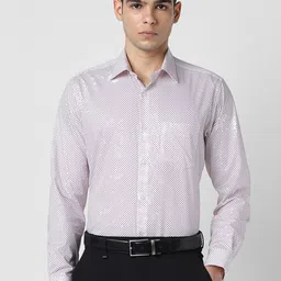 Van Heusen Micro Ditsy Printed Spread Collar Slim Fit Formal Shirt-image-47