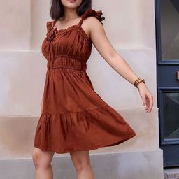 Isthitos Shoulder Straps Fit & Flare Dress-image-21