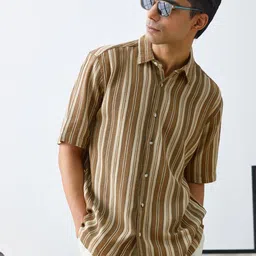 UNSTD Men Striped Casual Cotton Shirts-image-45