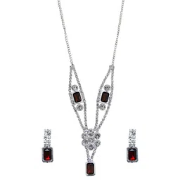 AccessHer Women Silver-Plated Silver Artificial Stones Necklace-picture-11