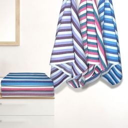 Athom Living 6-Pcs Violet & Pink Striped 210 GSM Bath Towel-6