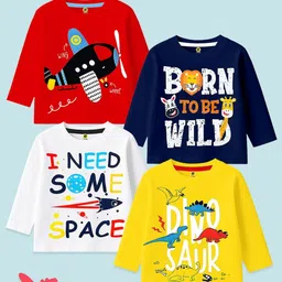 YK Boys Pack Of 4 Printed Cotton T-shirts-picture-23