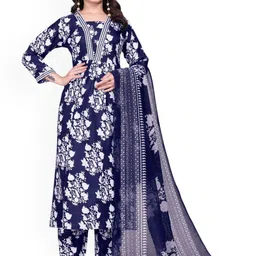 MISS CLOTHING Women Floral Printed Regular Kurta with Trousers & Dupatta-picture-11