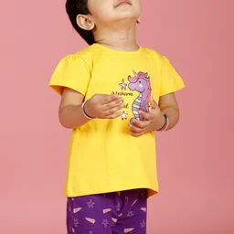 Pubu Girls Pure Cotton Printed T-shirt with Shorts-picture-32
