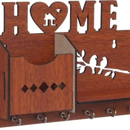 Handmade Home Décor Wooden Key Holder (7 Hooks) (Design Wriffy Up Home) Wood Key Holder-image-21