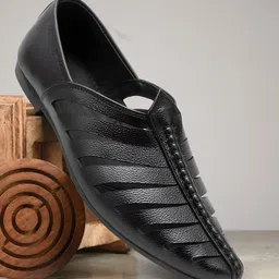 ARAMISH Men Perforations Leather Mojaris-picture-34