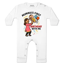 arvesa Mumma First Birthday With Me Printed Baby Rompers-picture-10