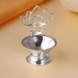 GIVA 925 Silver Glossy Padma Diya-image-66
