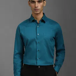 Louis Philippe Pure Cotton Self Design Textured Slim Fit Opaque Formal Shirt-picture-47
