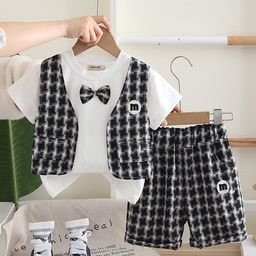 INCLUD Boys Round Neck T-shirt With Shorts And Waistcoat-image-6