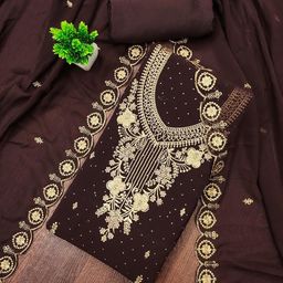 LeeliPeeri Designer Embroidered Unstitched Dress Material-image-45