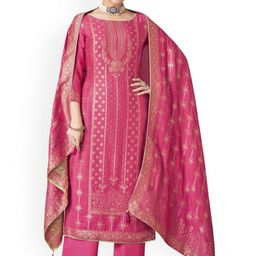 DRAVINAM Trends Floral Woven Design Pashmina Unstitched Dress Material-image-33
