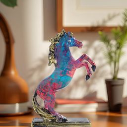 Golden Peacock Blue Fengshui Figurine Showpiece-39