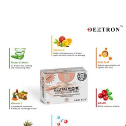 Dextron Set Of 9 Glutathione Soap With Aloevera For Skin Lightening - 75 g Each image 2