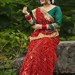 all about you Bandhani Poly Georgette Saree-picture-17