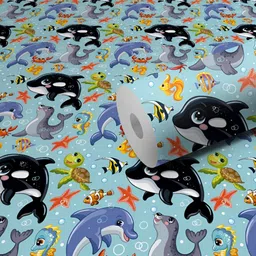 DeCorner Blue & Black Printed Self Adhesive Wallpaper-picture-35