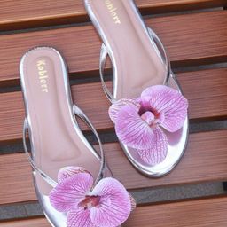 Koblerr Women Orchid Flower Flats-50
