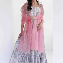 Ragavi Printed Top & Skirt with Dupatta Co-Ord Set-picture-8