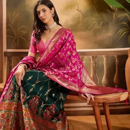 Sangria Women Semi-Stitched Lehenga & Unstitched Blouse With Dupatta-picture-36