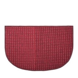 Kuber Industries Maroon & White Dotted Woolen D-Shaped Anti-Skid Door Mat-46
