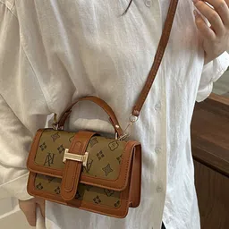 LULU & SKY PU Structured Handheld Bag with Cut Work image 2