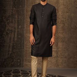 JAYPORE Band Collar Straight Kurta-picture-14