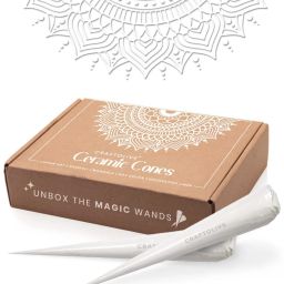 White Ceramic Cones (Liquid Paste) for Art Craft & Decorative Purpose (8 cones)-image-36