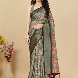 J 6 DESIGNER Floral Silk Cotton Saree-picture-42