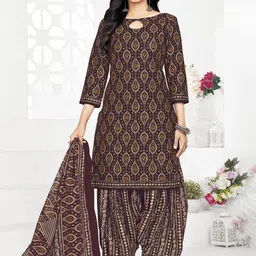 SALWAR STUDIO Ethnic Motifs Printed Pure Cotton Unstitched Dress Material-image-80