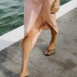 LULU & SKY High-Waisted Front Slit Midi Skirt-image-83