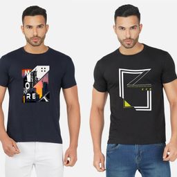 GLOBAL NOMAD Men 2 Printed Bio Finish Applique T-shirt-image-69