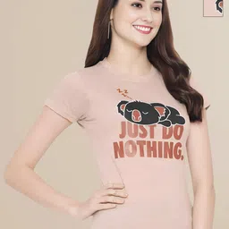 Mast & Harbour Women Typography 2 Printed Applique T-shirt-picture-45