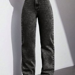 DressBerry Women Comfort Straight Fit High-Rise Heavy Fade Acid Wash Stretchable Jeans-picture-32