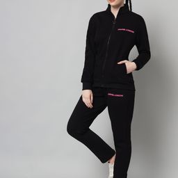 GRIFFEL Women Mock Collar Brand Logo Printed Tracksuits-12
