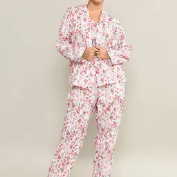 The Maple Floral Printed Shoulder Straps Pure Cotton Crop Top With Jacket & Trouser-picture-13
