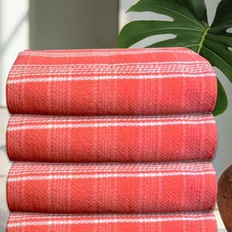 Athom Living Rust & White 4 Striped Cotton 210 GSM Bath Towel-image-73