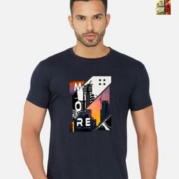 GLOBAL NOMAD Men 2 Printed Bio Finish Applique T-shirt-image-35