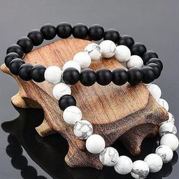 Divine souvenirs Unisex Set Of 2 Artificial Beaded Elasticated Bracelets-16